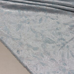French Blue Metallic Brocade Fabric 1-3