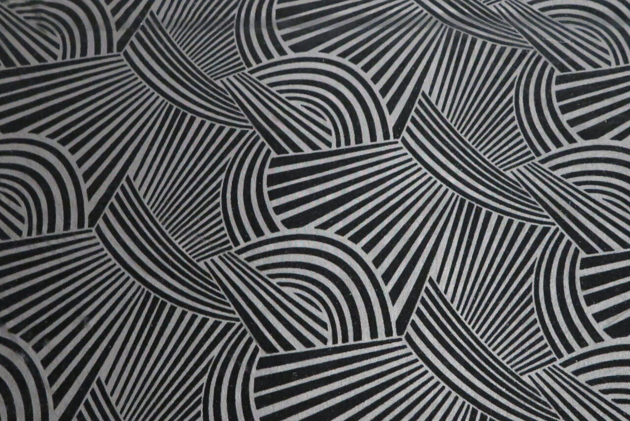 Velvet Burnout Fabric with Art Deco Geometric Pattern • Promenade Fine ...