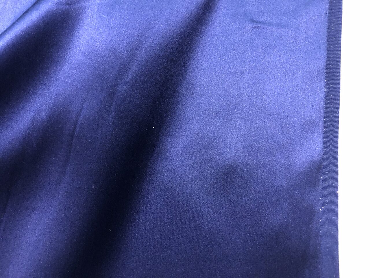 Silk Charmeuse Fabric in Classic Navy Blue, Stretch • Promenade Fine ...