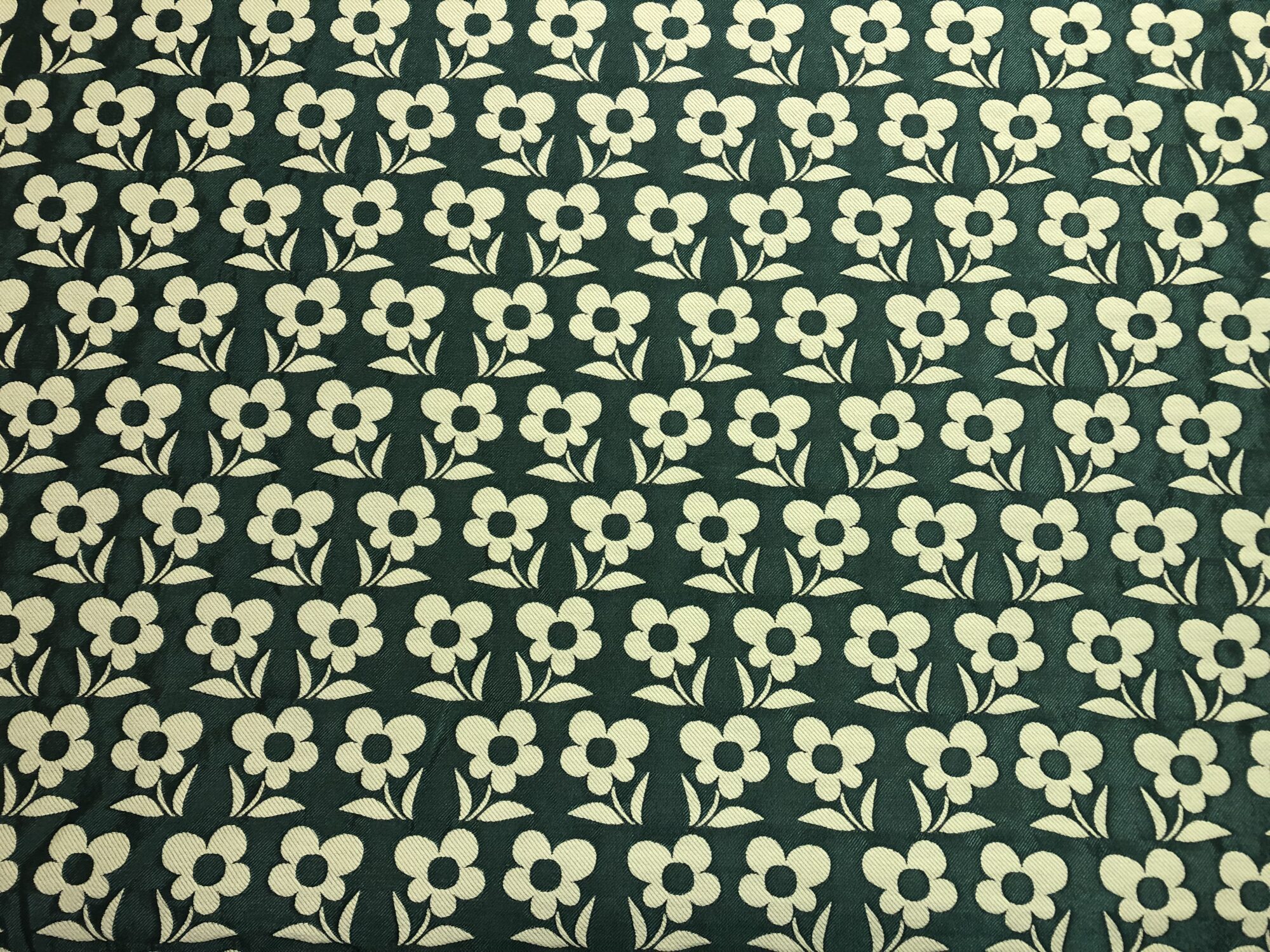 Cotton Denim Twill Fabric with lifted Floral Pattern, Metallic Finish ...