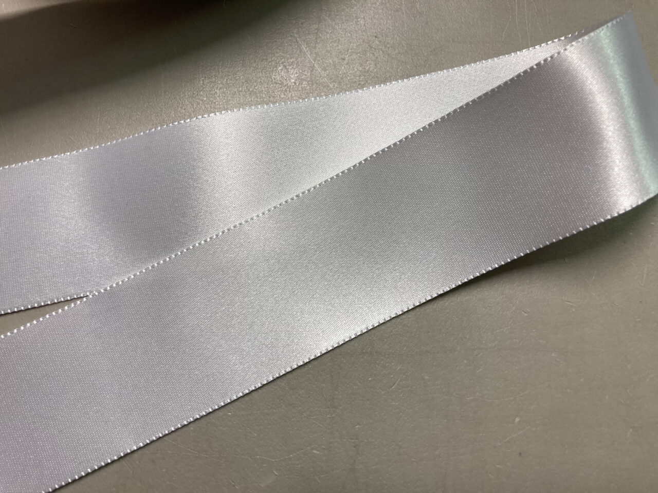 100% Silk Double Faced Satin Ribbon, White, 1 inch • Promenade