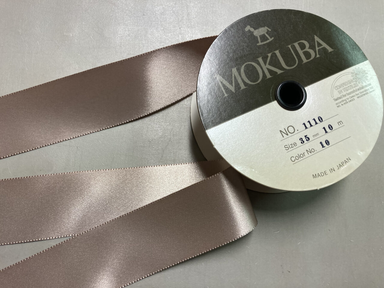 Double Faced Satin Ribbon, Silver, 1 1/2 inches wide • Promenade Fine  Fabrics