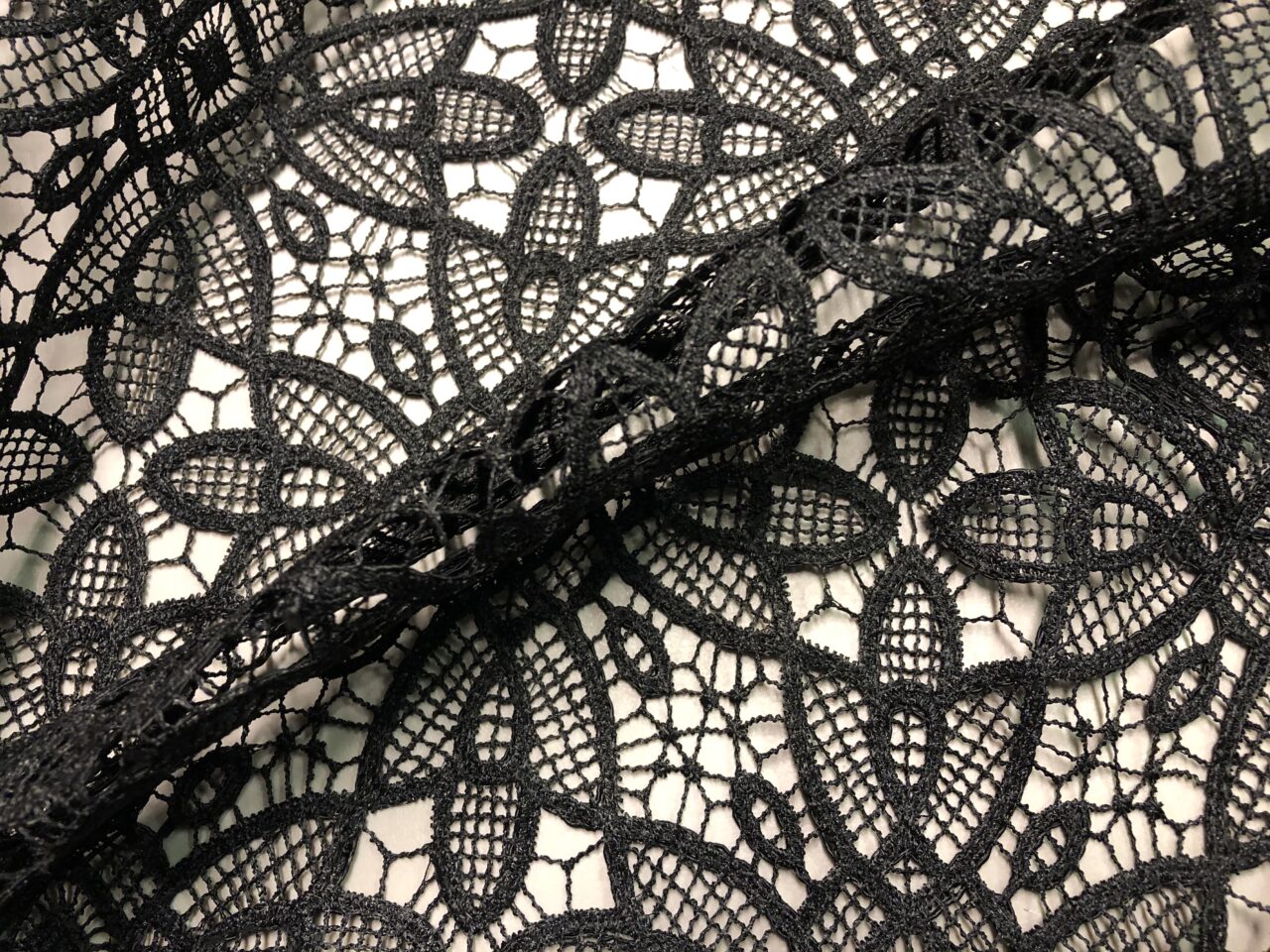 Cotton Guipure Lace Fabric with Geometric Pattern • Promenade Fine Fabrics