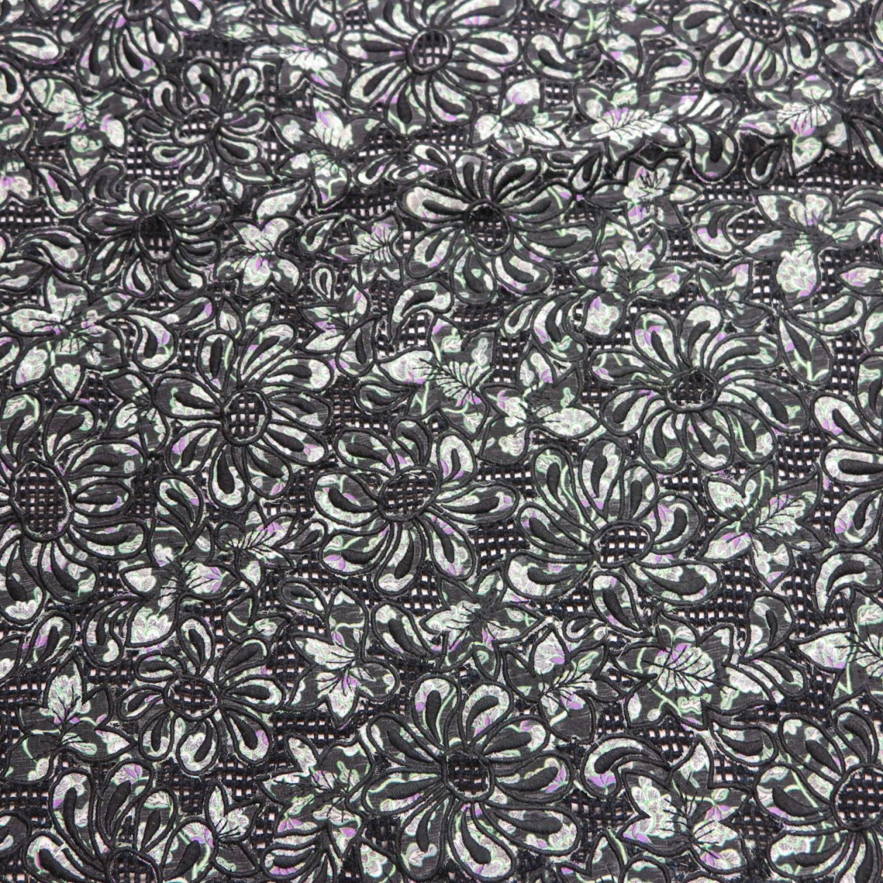 Cotton Netting Fabric with Lifted Floral Pattern • Promenade Fine Fabrics