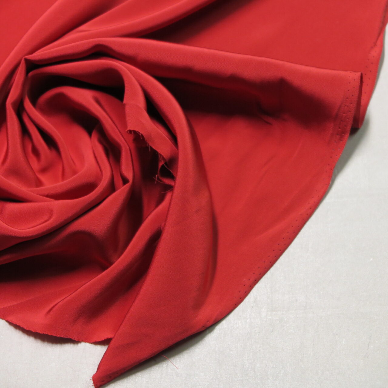 100% Silk 4-Ply Crepe Fabric, Satin, Classic Red • Promenade Fine Fabrics