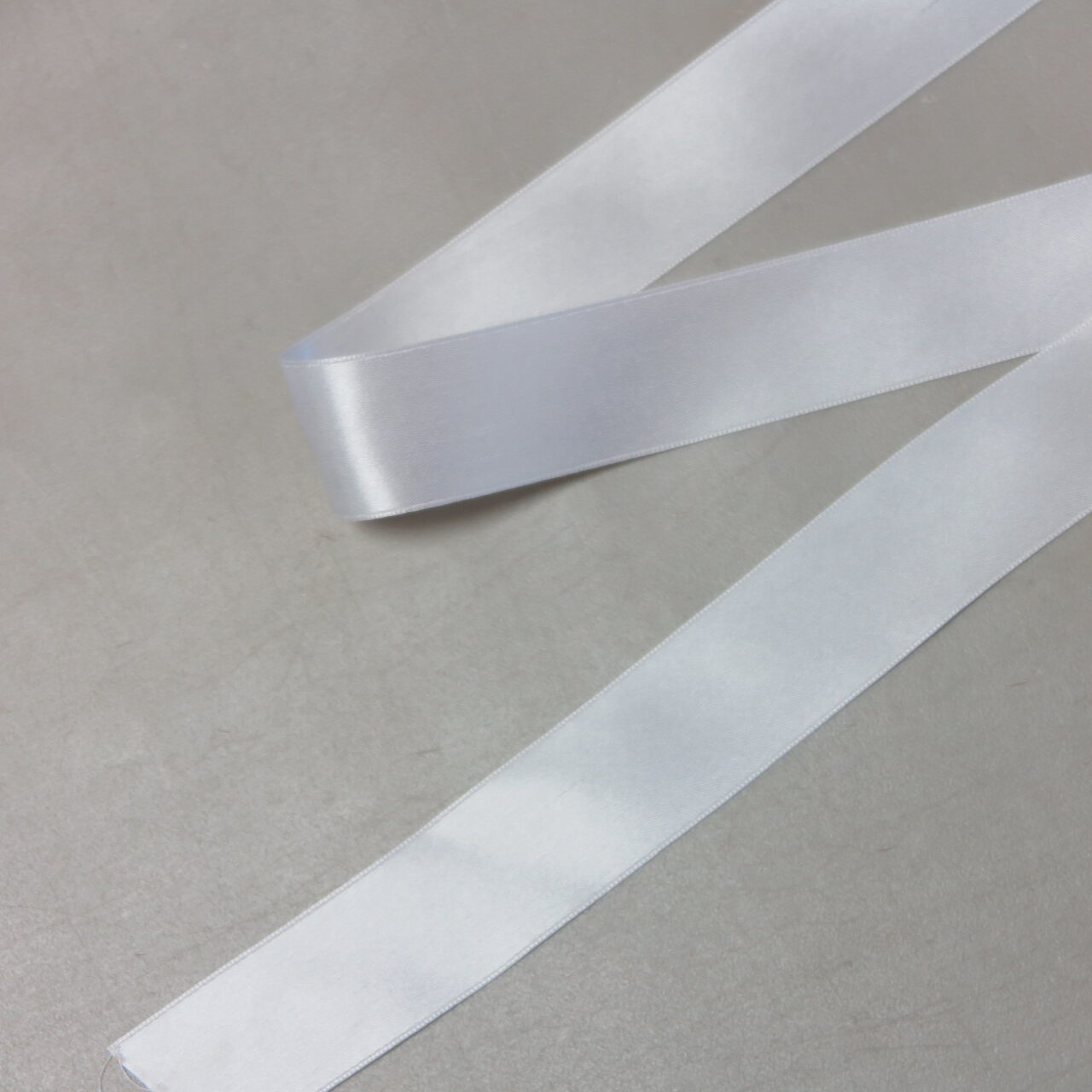 100% Silk Double Faced Satin Ribbon, White, 1 inch • Promenade Fine Fabrics