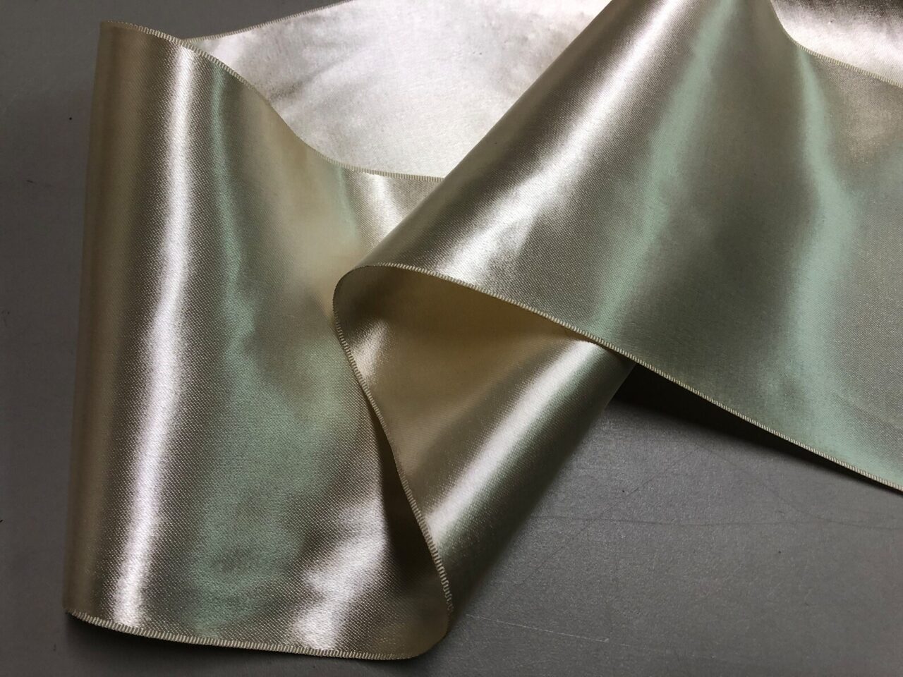 Antique Gold Satin Ribbon 3/8 Wide BY THE YARD, Double Faced Swiss Satin 