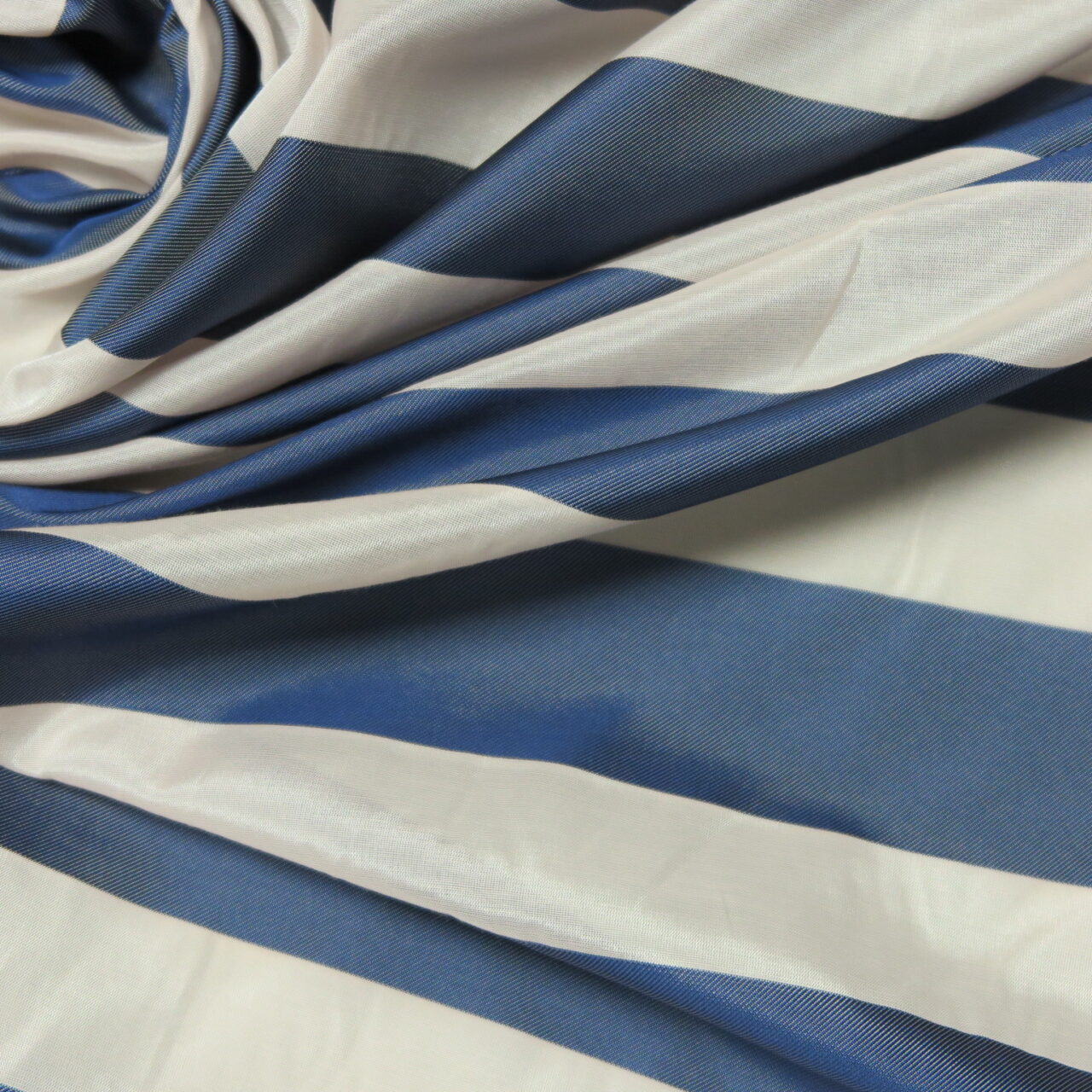 Cotton Blend Navy Blue Striped Voile Burnout Fabric • Promenade Fine ...