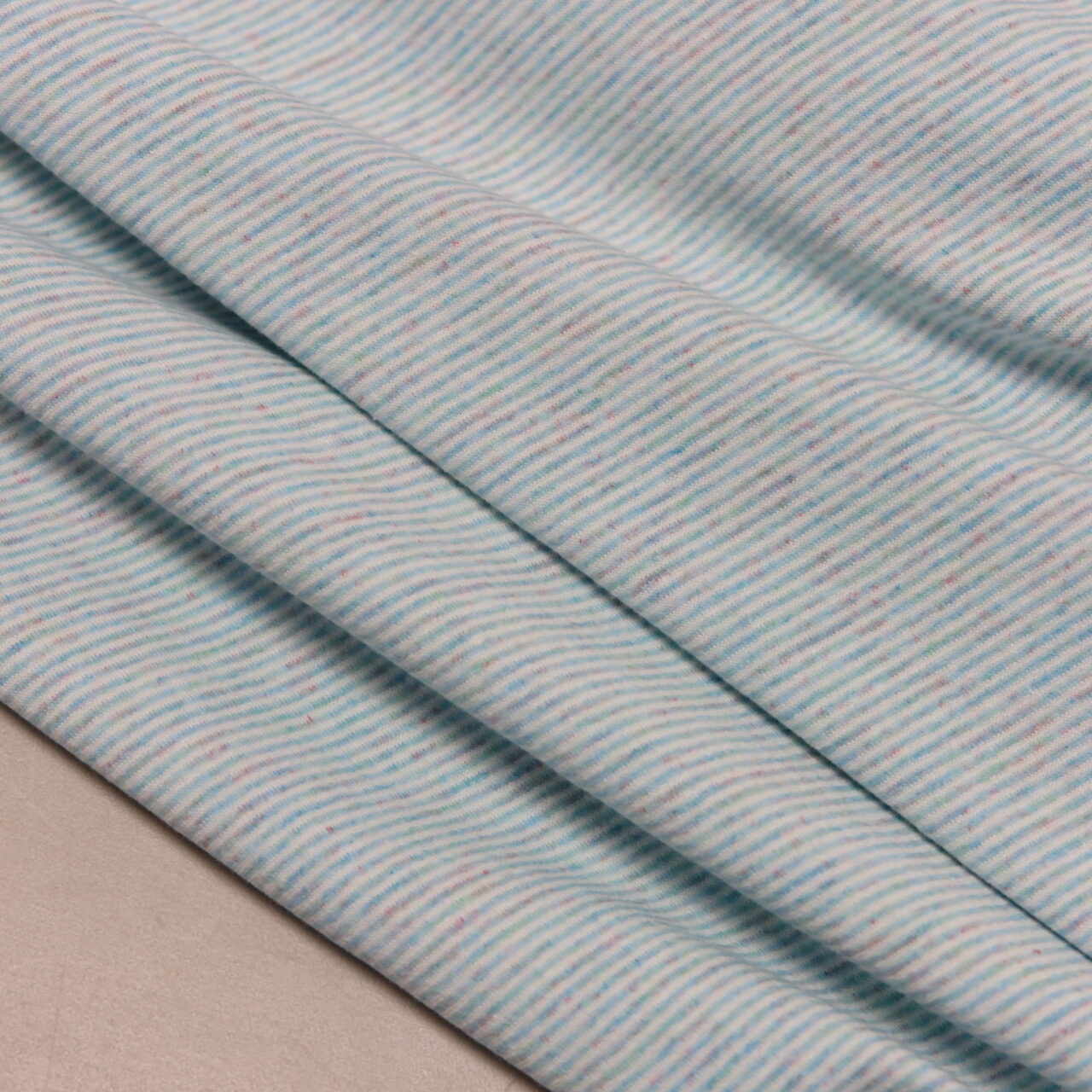 Recycled Cotton Knit Fabric, Small Stripe • Promenade Fine Fabrics