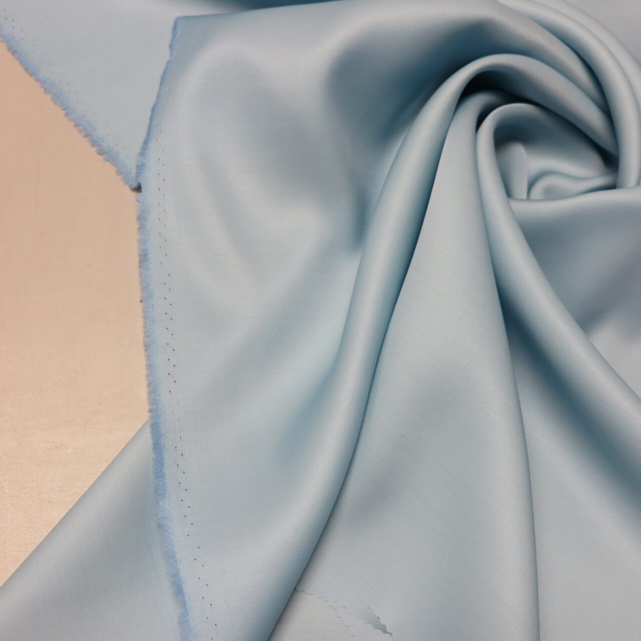 Silk and Wool Suiting Fabric, Satin Finish, Baby Light Blue • Promenade  Fine Fabrics