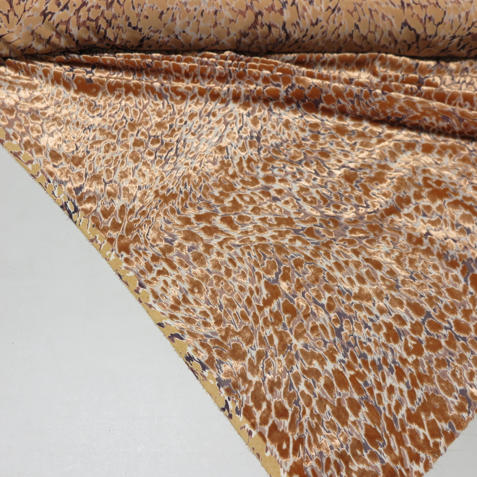 Velvet Burnout Fabric with Leopard Pattern • Promenade Fine Fabrics