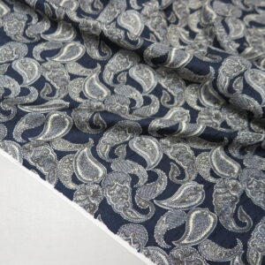 Silk Crepe Jacquard Paisley Fabric
