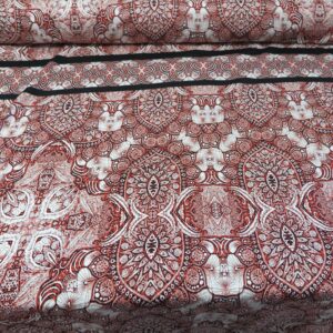 Cotton Sateen Panel Fabric Deep Red 1-3