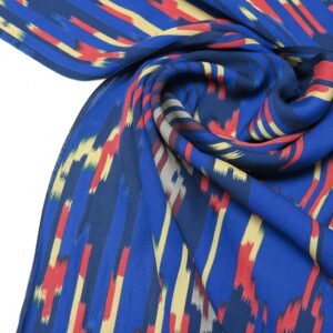 Silk Georgette Fabric Blue Stripe 1-1