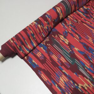 Silk Georgette Fabric Red Stripe 1-3